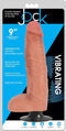 9 Inch Vibrating Dong with Balls - Beige