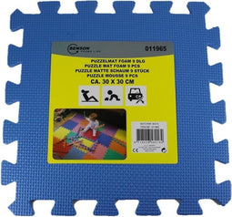 9 Stuks blauwe puzzel vloertegels foam 30 x 30 cm - Puzzel speelmat - Baby/peuter speelgoed matten
