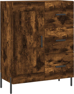 vidaXL - Dressoir - 69,5x34x90 - cm - bewerkt - hout - gerookt - eikenkleurig