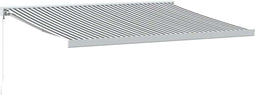 vidaXL - Luifel - uittrekbaar - 4x3 - m - stof - en - aluminium - antraciet - en - wit