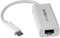 Startech.com USB-C naar gigabit netwerkadapter - USB 3.2 (Gen 1, 5Gbps) - 1x Ethernet 1Gbps - Wit