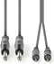 Nedis COTH23320GY15 - Audiokabel 6,35mm naar RCA - 150cm - Grijs