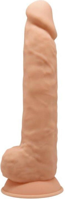 SILEXD – Dual Density siliconen beige dildo met balzak – 26.6 cm