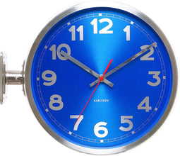 Karlsson Stationsklok Double Sided Alu - Kleur - Blauw