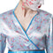 dressforfun Geisha Aiko XXL - verkleedkostuum - satijnen blouse broek buikriem - grijs/blauw