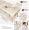 tectake® Massagetafel - Behandeltafel - 10cm Matras - 3 Zones - Opvouwbaar - Hoogte Verstelbaar - Beige