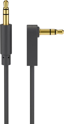 Goobay 59525 - 3,5mm Jack stereo audio slim kabel - 90° haakse connector - Zwart