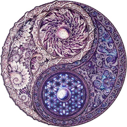 UNIDRAGON Houten Puzzel Voor Volwassenen Mandala - Overkoepelende Tegenstellingen - 350 stukjes - King Size 33x33 cm