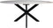Ovale eettafel - 180x100x76 - Wit/zwart - Marmer/metaal