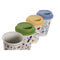 Kop met deksel DKD Home Decor Multicolour Blommor 400 ml (4 Stuks)