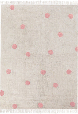 DARDERE - Vloerkleed - Beige/Roze - 140 x 200 - Katoen