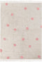 DARDERE - Vloerkleed - Beige/Roze - 140 x 200 - Katoen