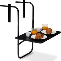 Infinity Goods Balkontafel - Inklapbaar - 40 x 60 cm - Verstelbaar - Zwart