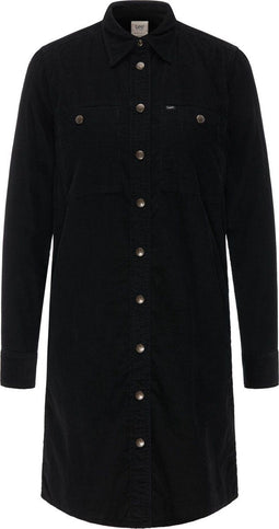 Workshirt Dress - Lange mouwen - Katoen - Zwart
