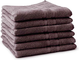LINNICK Pure Handdoeken Set - 100% Katoen - Purple - 60x110cm - Per 6 Stuks