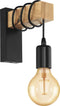 EGLO Townshend - Wandlamp - E27 - 21,5 cm - Hout - Zwart/Bruin - FSC Hout