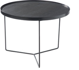 J-Line bijzettafel Rond - hout/metaal - donkerbruin - medium