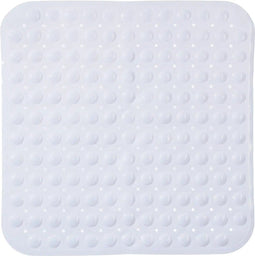 Anti-slip badkamer douche/bad mat wit 54 x 54 cm vierkant - Badkamermat met zuignappen