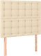 vidaXL - Hoofdborden - 2 - st - 80x5x78/88 - cm - stof - crèmekleurig