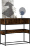 vidaXL - Wandtafel - 90x35x80 - cm - bewerkt - hout - gerookt - eikenkleurig