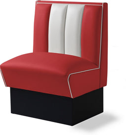 Bel Air Dinerbank Single Booth HW-70 Rood