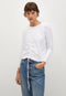 Mango Gesmokt T-shirt - Lange Mouwen - Wit (XL)