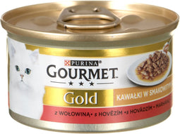 GOURMET Gold Sauce Delight Rundvlees - nat kattenvoer - 85 g