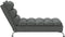 vidaXL - Chaise - longue - met - kussens - stof - donkergrijs