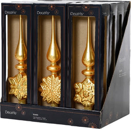 Piek glas l10b4.5h35 cm goud a3 kerst