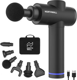 Northwall Prime - Massage Pistool - 6 Opzetstukken 20 Vibratiestanden - Zwart