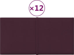 vidaXL - Wandpanelen - 12 - st - 0,54 - m² - 30x15 - cm - stof - paars