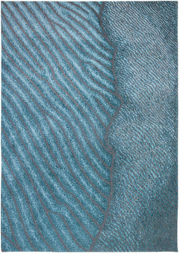 9132 Waves Shores Blue Nile Vloerkleed - 170x240 - Rechthoek - Laagpolig Tapijt - Modern - Blauw, Grijs