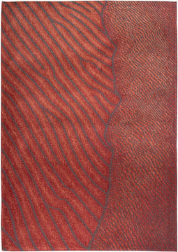 9134 Waves Shores Orinoco Flow Vloerkleed - 230x330 - Rechthoek - Laagpolig Tapijt - Modern - Grijs, Rood
