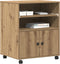 vidaXL - Printerstandaard - met - wielen - Artisan - Eiken - 60x48x74 - cm