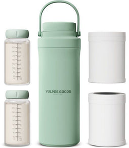 Vulpes Goods® BabyCare - Draagbare Melkkoeler - Houdt melk tot 24u koel - Lichtgroen (2 stuks)