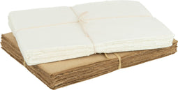 J-Line decoratie Papier Antiek - papier - wit/beige - small - 2 stuks
