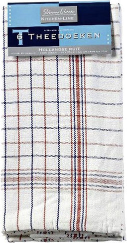 Slimline Theedoeken Hollandse Ruit 70 x 70 cm - Pak 6 stuks