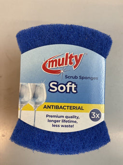 Multy Multy Hydrofiel Schuim Schuursponzen 3 Stuks Blauw