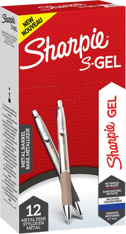 Pen Sharpie SGEL Metallic Zilverkleurig Blauw Koper 0,7 mm (12 Stuks)