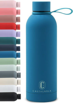 Castagnola Waterfles - RVS Drinkfles 500 ML - Dubbelwandig - Helderblauw