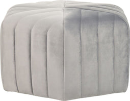 MURIETTA - Poef - Lichtgrijs - Fluweel