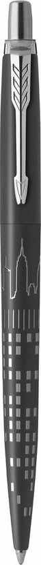 Parker Jotter balpen | Speciale editie | NYC Zwart met chroomafwerking | Blauwe inkt | Geschenkverpakking