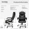 tectake® Bureaustoel - Luxe directiestoel - Ergonomisch - Zwart