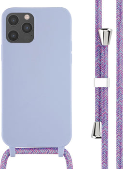 iMoshion Hoesje Geschikt voor iPhone 12 Pro / 12 Hoesje Met Koord - iMoshion Siliconen hoesje met koord - Paars