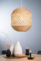Light & Living Tripoli Hanglamp - Rotan Naturel/Wit - Ø42x47cm