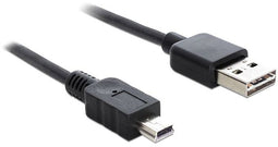 Delock 5m USB 2.0 A - Mini USB m/m - Tot 480 Mbit/s - Zwart