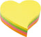 Info sticky notes shaped - 200 vel - 68x68mm - hart - geel, groen, roze, oranje - IN-5823-39