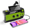 Nigecue Solar Radio, draagbare zwengelradio, dynamoradio met AM / FM, geïntegreerde 4000 mAh oplaadbare batterij, 4 modi, LED-zaklamp, LED-leeslampje met bewegingssensor, SOS-alarm voor noodgevallen buitenshuis