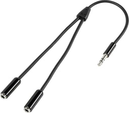 SpeaKa Professional SP-7870032 - Jackplug Audio Aansluitkabel 3,5 mm - 1x male 3,5 mm naar 2x female 3,5 mm - Zwart