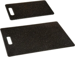 Secret de Gourmet keuken snijplanken set - 2x stuks - zwart - 15 x 25 en 27 x 36 cm - kunststof - Broodplanken - Snijplankjes